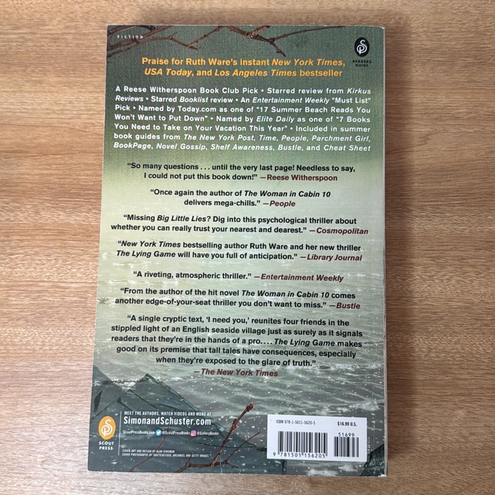 The Lying Game by Ruth Ware Paperback - Picture 2 of 2